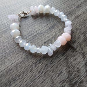 Angel- Peach and White Angel Charm Bracelet